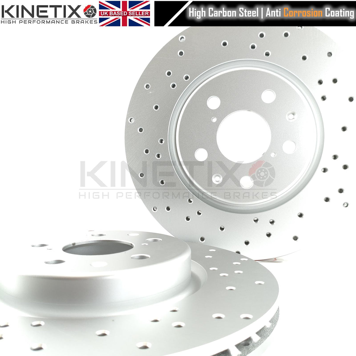 FOR BYD SEAL EV 2022- CROSS DRILLED FRONT BRAKE DISCS PADS 344mm X 28mm 1393332000 | EKEB3501111C