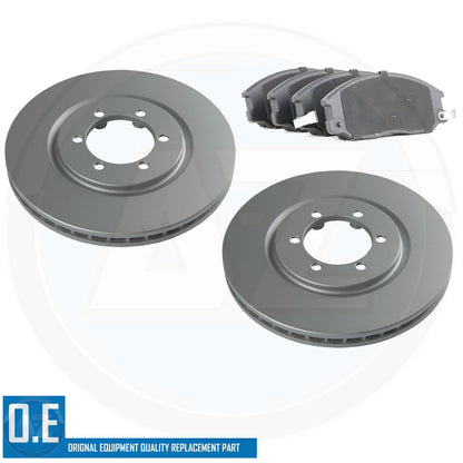 FITS SSANGYONG REXTON 2002- COATED FRONT AXLE BRAKE DISCS PAIR 294mm