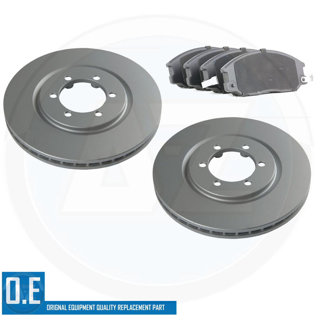 FITS SSANGYONG REXTON 2002- COATED FRONT AXLE BRAKE DISCS PADS 294mm