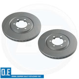 FITS SSANGYONG REXTON 2002- COATED FRONT AXLE BRAKE DISCS PADS 294mm