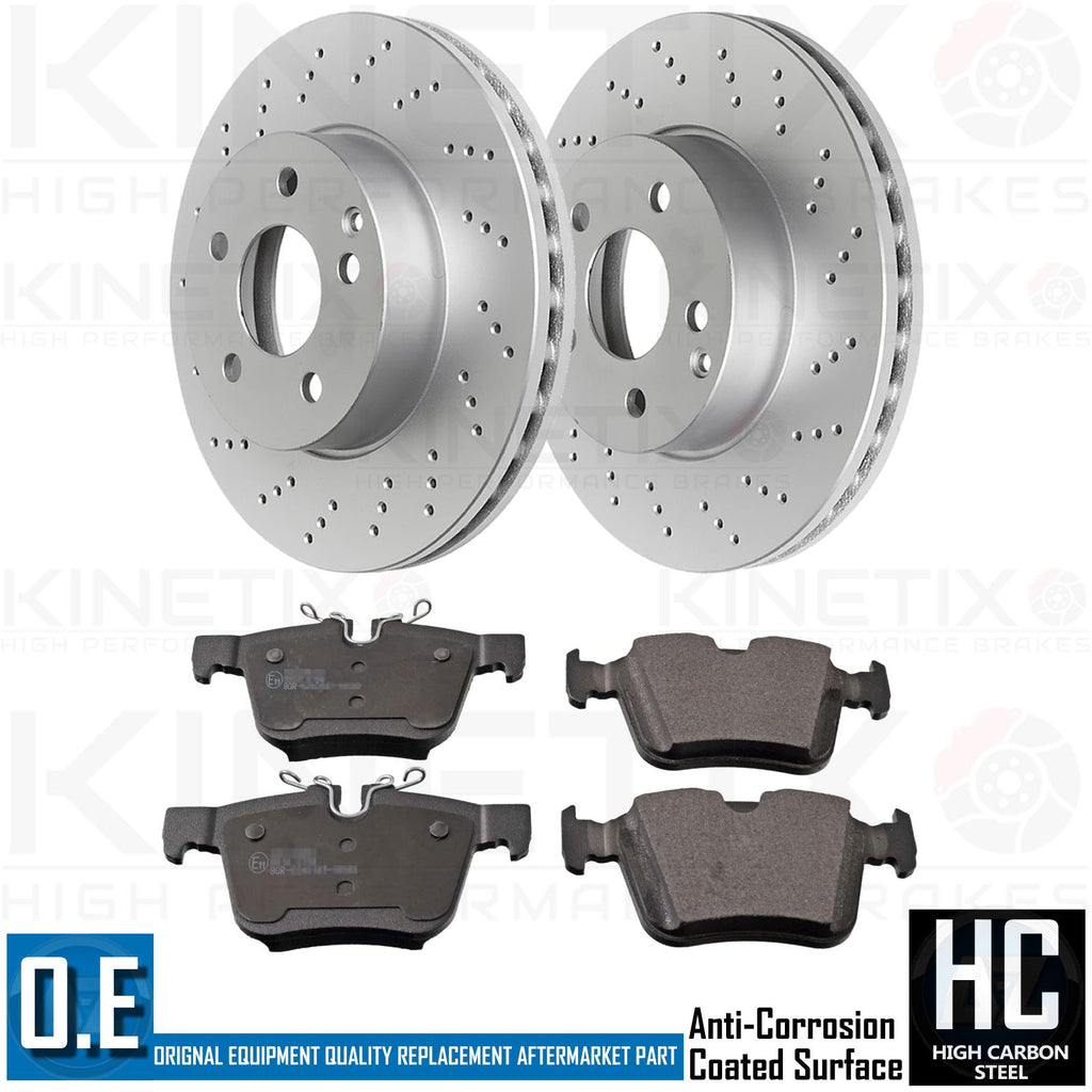 FOR VOLVO C40 XC40 XC90 CROSS DRILLED REAR BRAKE DISCS PADS 340mm