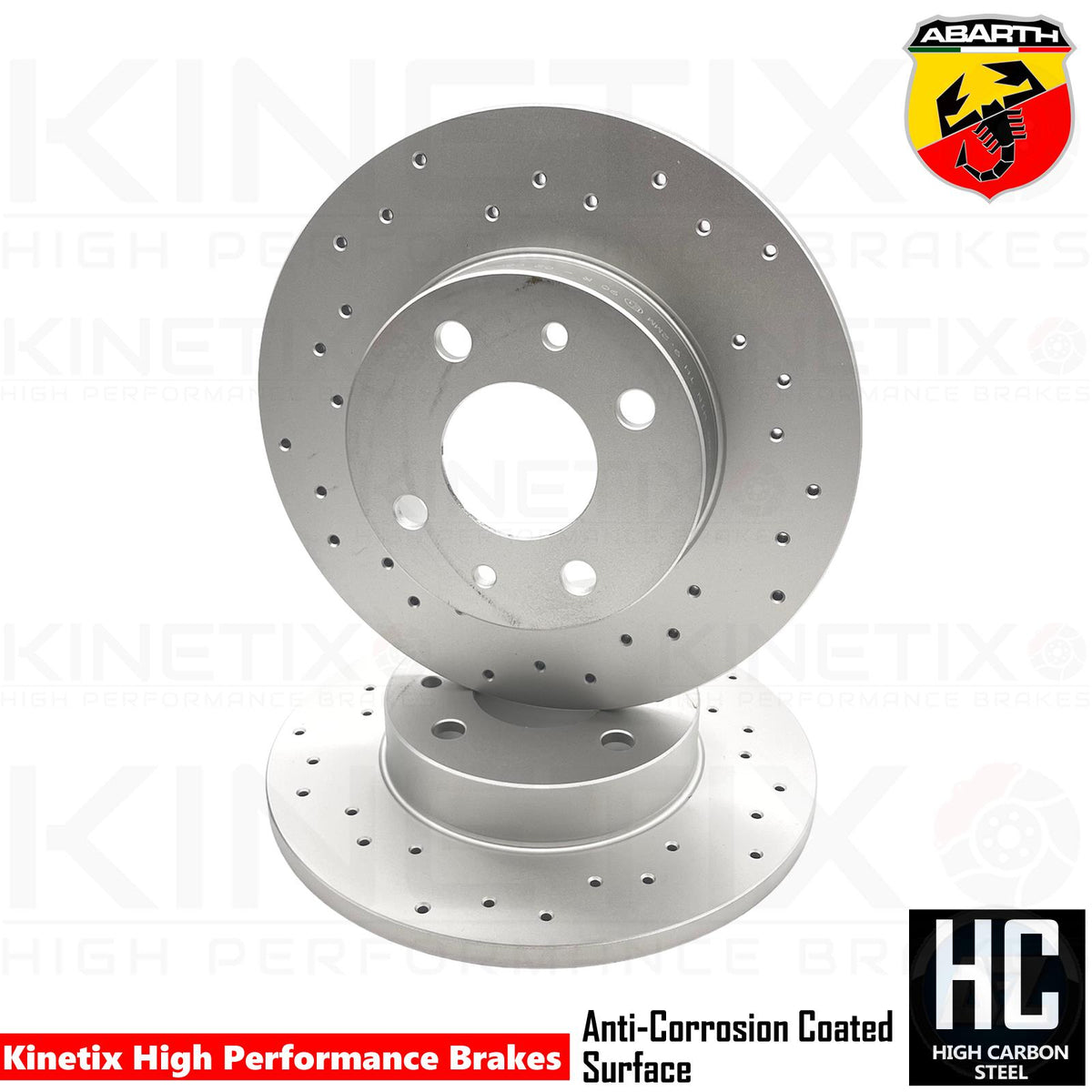 FOR FIAT ABARTH 500 595 695 DRILLED REAR BRAKE DISCS RACING PADS 240mm 51885456
