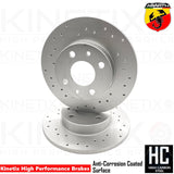 FOR FIAT ABARTH 500 595 695 DRILLED REAR BRAKE DISCS RACING PADS 240mm 51885456