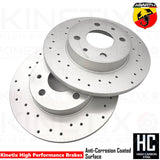 FOR FIAT ABARTH 500 595 695 DRILLED REAR BRAKE DISCS RACING PADS 240mm 51885456