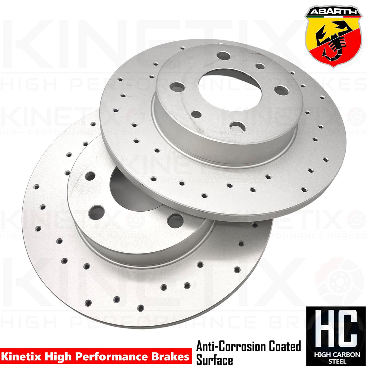 FOR FIAT ABARTH 500 595 695 DRILLED REAR BRAKE DISCS RACING PADS 240mm 51885456