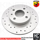 FOR FIAT ABARTH 500 595 695 DRILLED REAR BRAKE DISCS RACING PADS 240mm 51885456