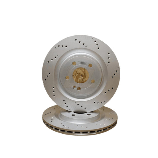 FITS MERCEDES A45 S CLA 45S GLA 45S DRILLED PERFORATED REAR BRAKE DISCS PAIR
