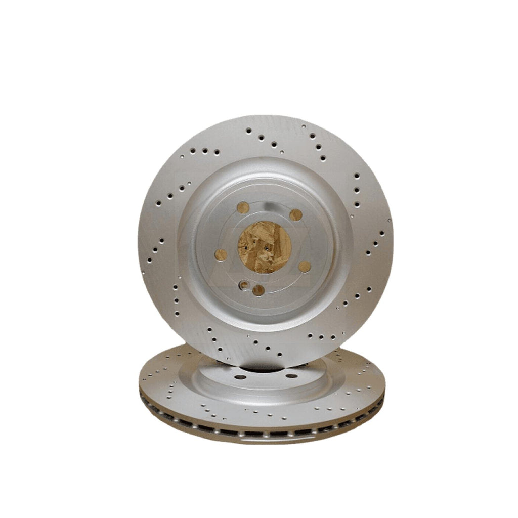 FITS MERCEDES A45 S CLA 45S GLA 45S DRILLED PERFORATED REAR BRAKE DISCS PAIR