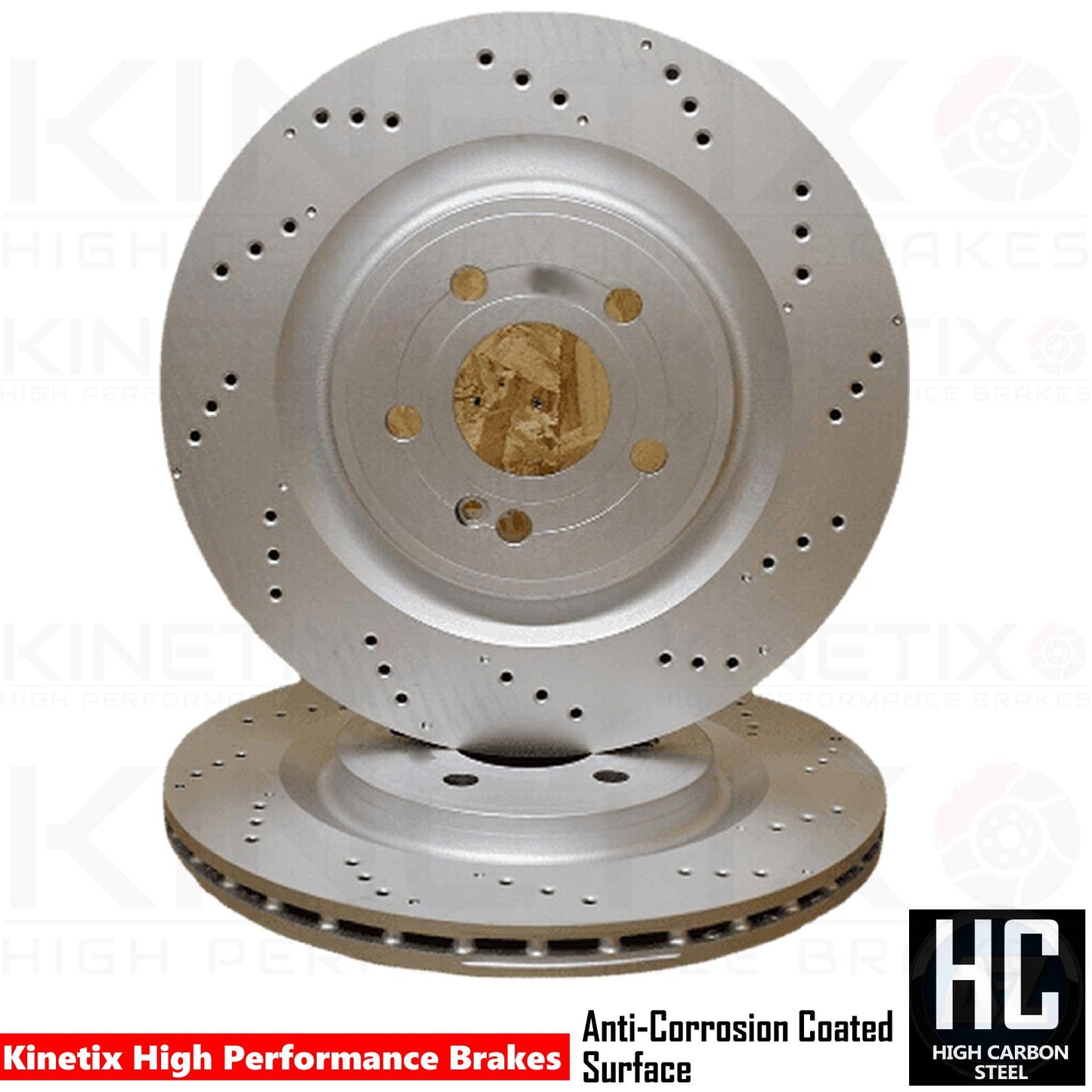FITS MERCEDES A45 S CLA 45S GLA 45S DRILLED PERFORATED REAR BRAKE DISCS PAIR
