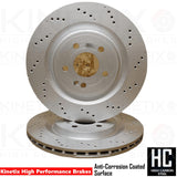 FITS MERCEDES A45 S CLA 45S GLA 45S DRILLED PERFORATED REAR BRAKE DISCS PAIR