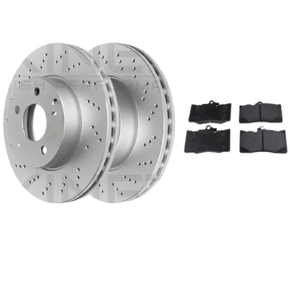 FOR LEXUS RC200t RC300 RC300h CROSS DRILLED FRONT BRAKE DISCS PADS 334mm