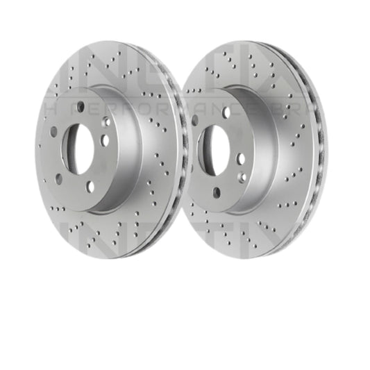 FOR LEXUS RC200t RC300 RC300h CROSS DRILLED FRONT BRAKE DISCS PAIR 334mm