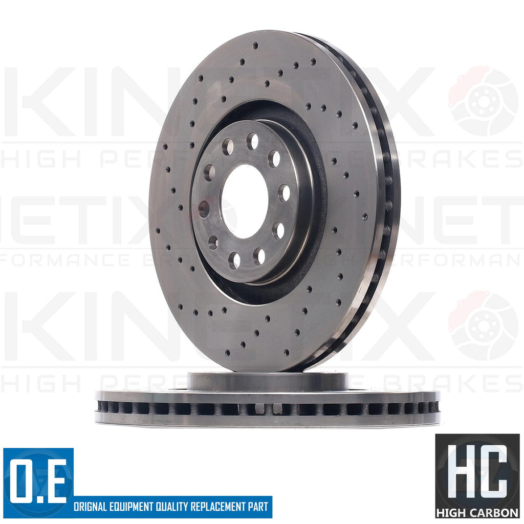 FOR AUDI S4 A4 B6 B7 DTM SPECIAL EDITION DRILLED FRONT BRAKE DISCS 320mm X 30mm