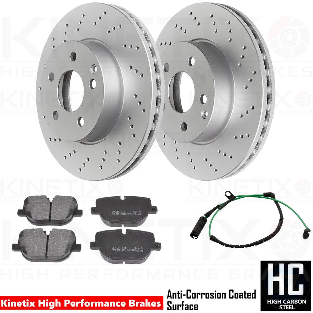 FOR RANGE ROVER 4.4D 5.0 V8 L322 DRILLED REAR BRAKE DISCS PADS SENSOR 365mm
