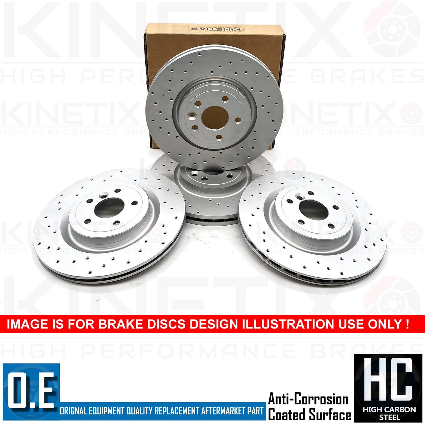 FOR AUDI A6 A7 A8 3.0 TDI FRONT REAR DRILLED PERFORMANCE BRAKE DISCS MINTEX PADS