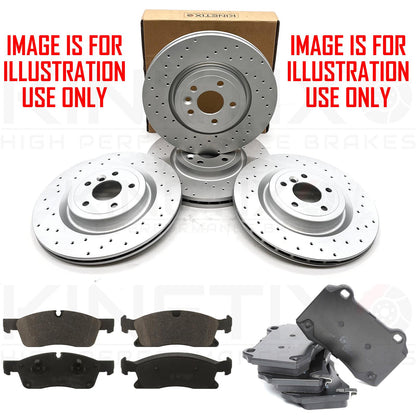 FOR JOHN COOPER WORKS F54 FRONT REAR DRILLED BRAKE DISCS PADS WIRES 335mm 259mm