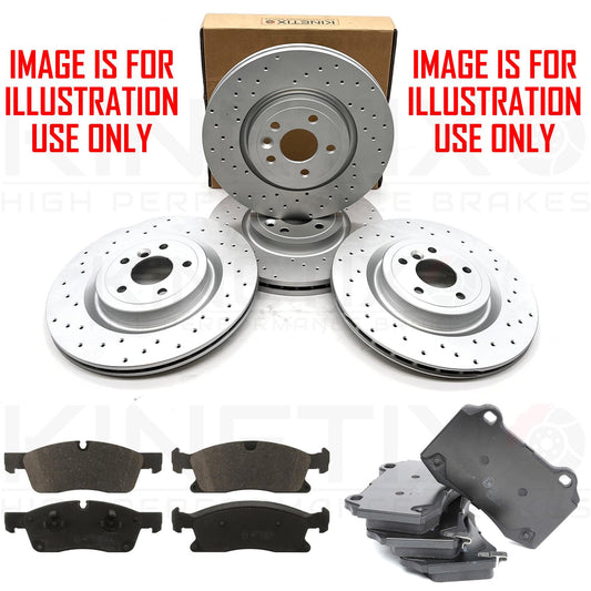 FOR JEEP GRAND CHEROKEE 3.0 CRD FRONT REAR DRILLED BRAKE DISCS PADS 350mm 330mm