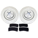 FOR JAGUAR XKR XKR-S 5.0 V8 GROOVED REAR BRAKE DISCS PADS 350mm (ALCON) 2006-