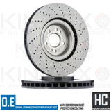 FOR MERCEDES GLE43 AMG FRONT DRILLED COATED BRAKE DISCS PADS WIRE SENSOR 375mm