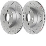 FOR LEXUS NX 350h 2021- HIGH CARBON CROSS DRILLED FRONT BRAKE DISCS PAIR 328mm