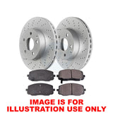 FOR GENESIS GV60 HYUNDAI IONIQ 5 6 KIA EV6 DRILLED FRONT BRAKE DISCS PADS 345mm