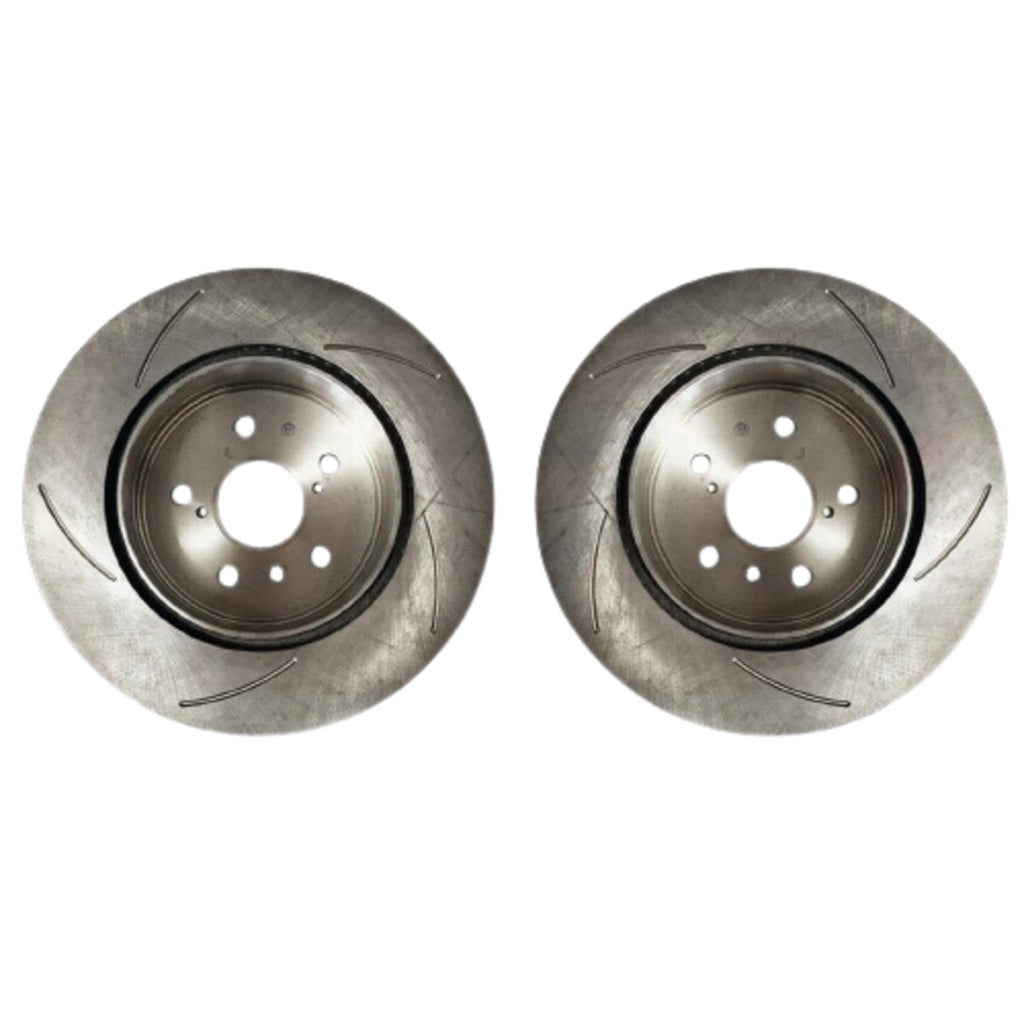 FOR TOYOTA YARIS GR 1.6 GR 2020- REAR GROOVED LEFT RIGHT BRAKE DISCS PAIR 297mm