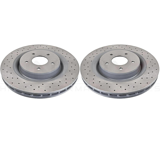 FOR MERCEDES E220d E300d E200 E300 E250 CROSS DRILLED FRONT BRAKE DISCS 330mm