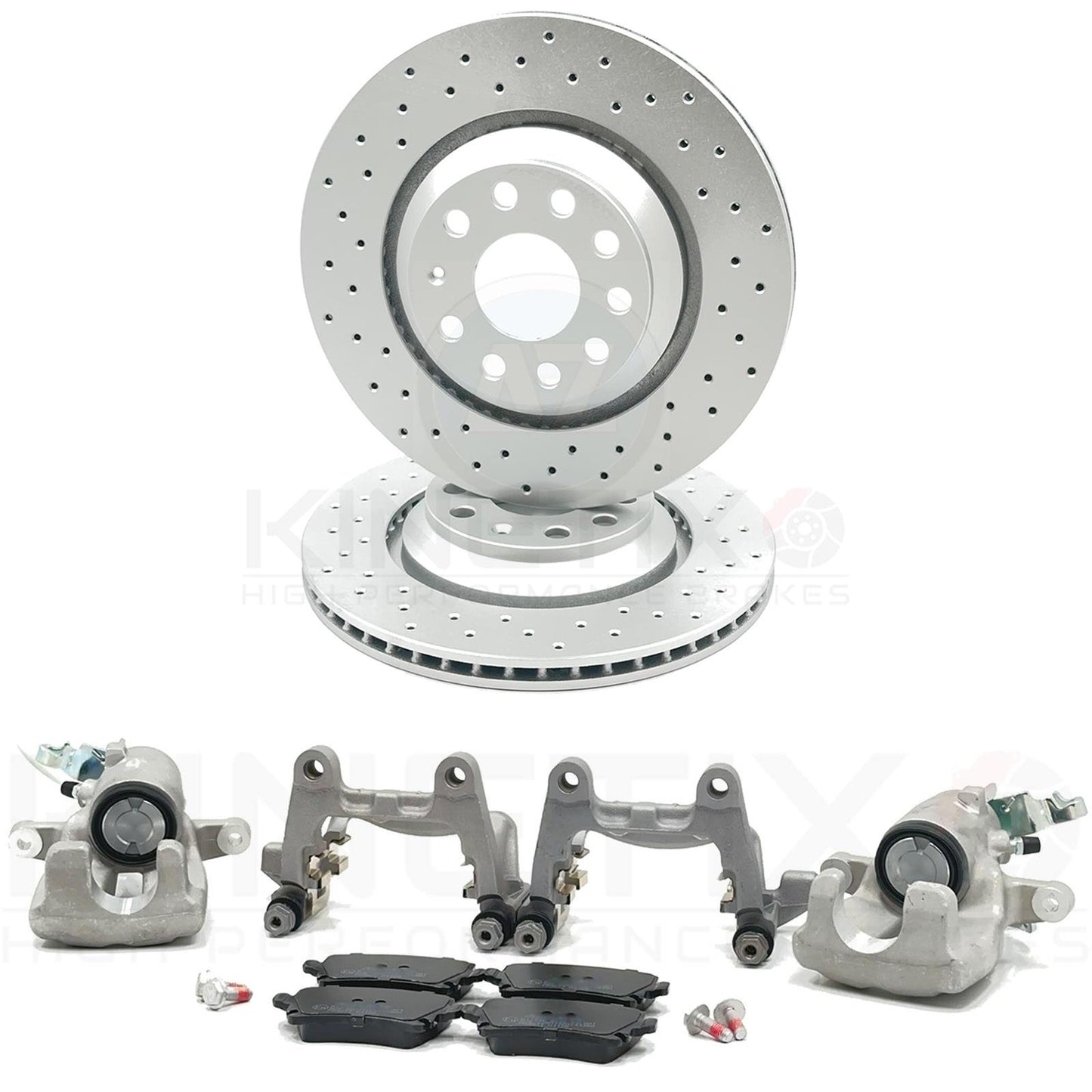 VW GOLF GTI MK5 MK6 REAR 310mm BIG BRAKE CALIPER CARRIERS CONVERSION KIT