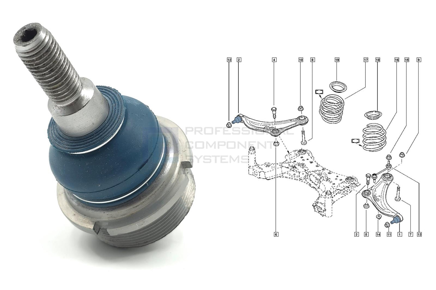 FOR RENAULT CLIO SPORT MK3 RS 197 200 FRONT SUSPENSION CONTROL ARM BALL JOINT