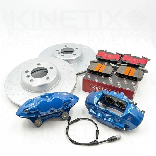 M-SPORT BLUE FRONT BRAKE CALIPERS DISCS PADS UPGRADE FOR BMW F20 F21 F22 F23 F30 F31 F32 F33 F36 340mm x 30mm BRAKE UPGRADE