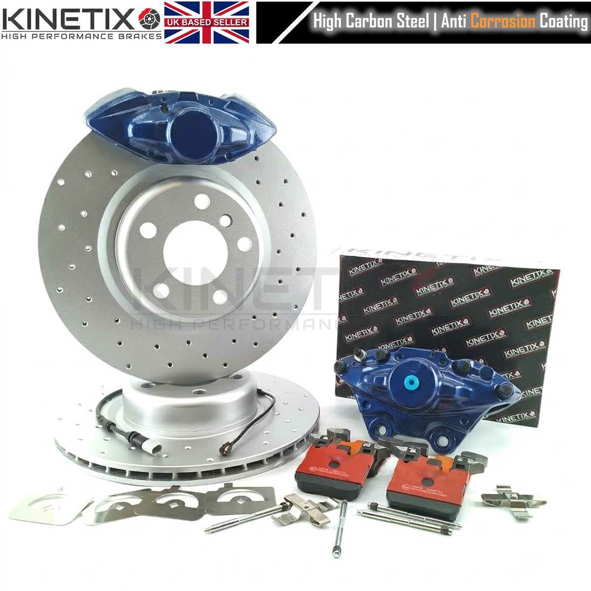 BMW M SPORT BLUE REAR BRAKE CALIPERS DISCS PADS UPGRADE FOR BMW F2x F3x 345mm X 24mm