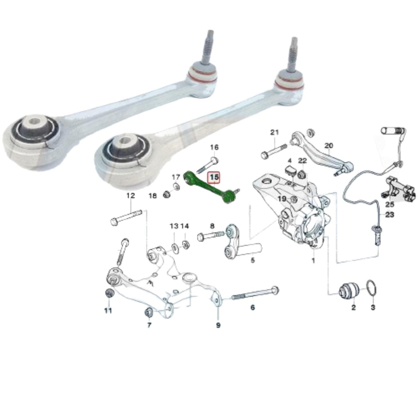 FOR BMW 5 SERIES E39 E60 E61 M5 REAR UPPER FRONT SUSPENSION CONTROL ARMS PAIR HD