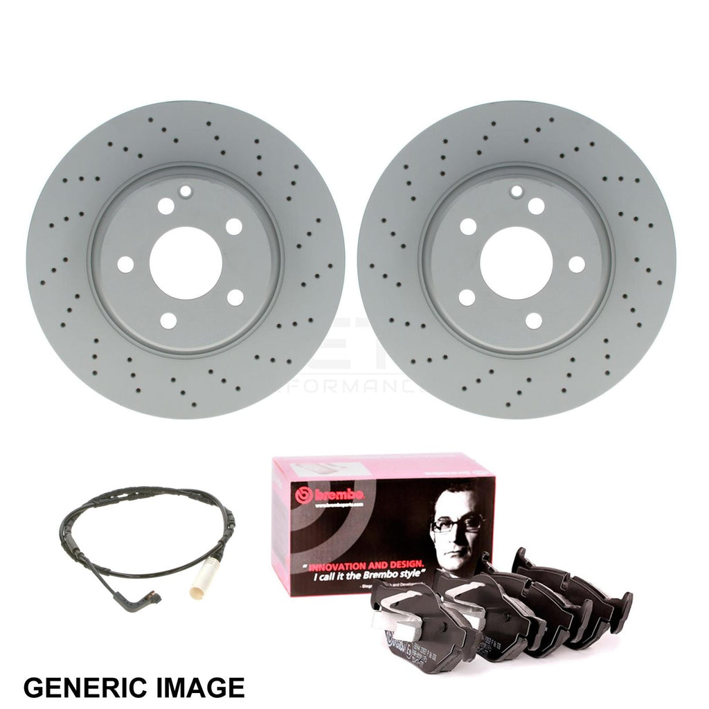 FOR BMW E81 E87 E90 E91 E92 E93 E84 DRILLED REAR BRAKE DISCS BREMBO PADS 300mm