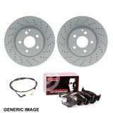 FOR BMW E81 E87 E90 E91 E92 E93 E84 DRILLED REAR BRAKE DISCS BREMBO PADS 300mm