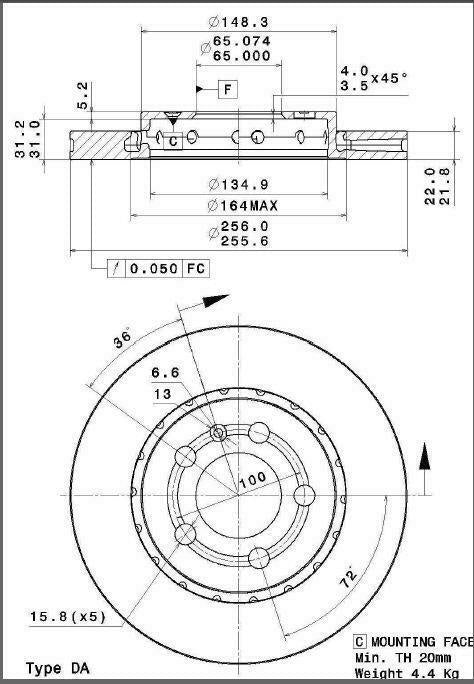 FOR AUDI SEAT VW REAR BREMBO BRAKE DISCS 256mm HIGH-CARBON COATED 09.A652.11