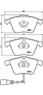 FOR AUDI S3 VW GOLF R 2.0 R R32 MK5 MK6 PASSAT R36 BREMBO FRONT BRAKE PADS SET