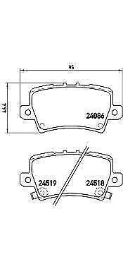 FOR HONDA CIVIC TYPE R FN2 2.0 VTEC 06- REAR BREMBO BRAKE PADS