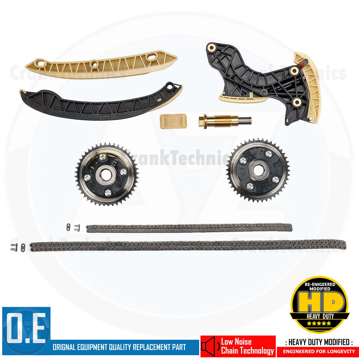 FOR MERCEDES E200 SLK200 KOMPRESSOR UPPER LOWER TIMING CHAIN KIT & VVT GEARS