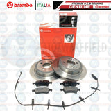 FOR MINI COOPER S R50 R53 R52 REAR GENUINE BREMBO BRAKE DISCS PADS SENSOR 259mm