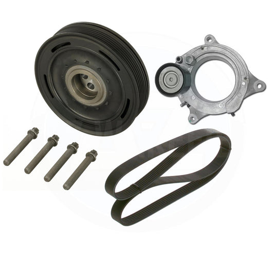 CRANKSHAFT PULLEY VIBRATION DAMPER BELT PULLEY TENSIONER KIT FOR BMW MINI 1.5 DIESEL 11238584913 | 11235A80209 B37 ENGINE