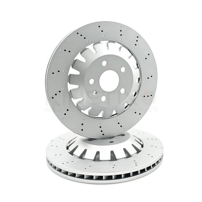 FOR AUDI RS3 8P 11-12 FRONT REAR CROSS DRILLED BRAKE DISCS 370mm 310mm FR RR