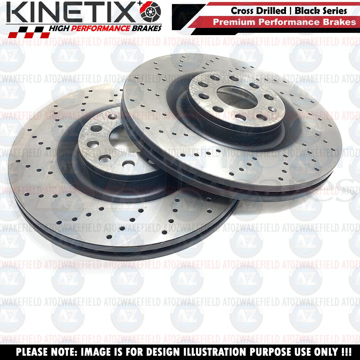 FORD RANGER 2.0 / 3.0 EcoBlue CROSS DRILLED FRONT BRAKE DISCS PAIR 341mm X 34mm