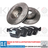 FOR DODGE CHALLENGER 6.4 SRT8 FRONT DRILLED GROOVED BRAKE DISCS & PADS 345mm