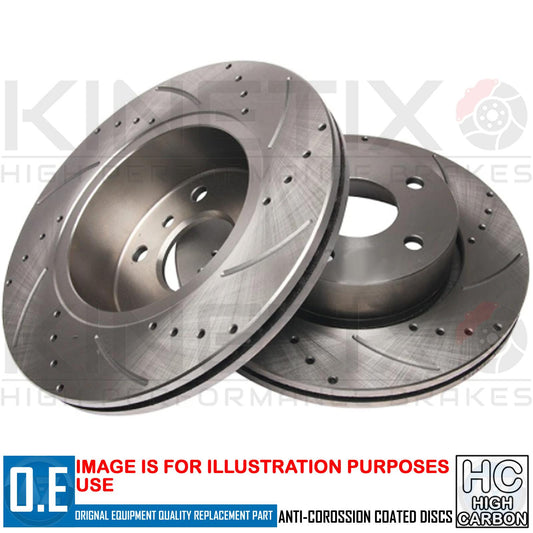 FOR DODGE CHALLENGER 6.4 SRT8 GROOVED FRONT PERFORMANCE BRAKE DISCS 345mm