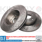 FOR DODGE CHALLENGER 6.4 SRT8 FRONT DRILLED GROOVED BRAKE DISCS & PADS 345mm
