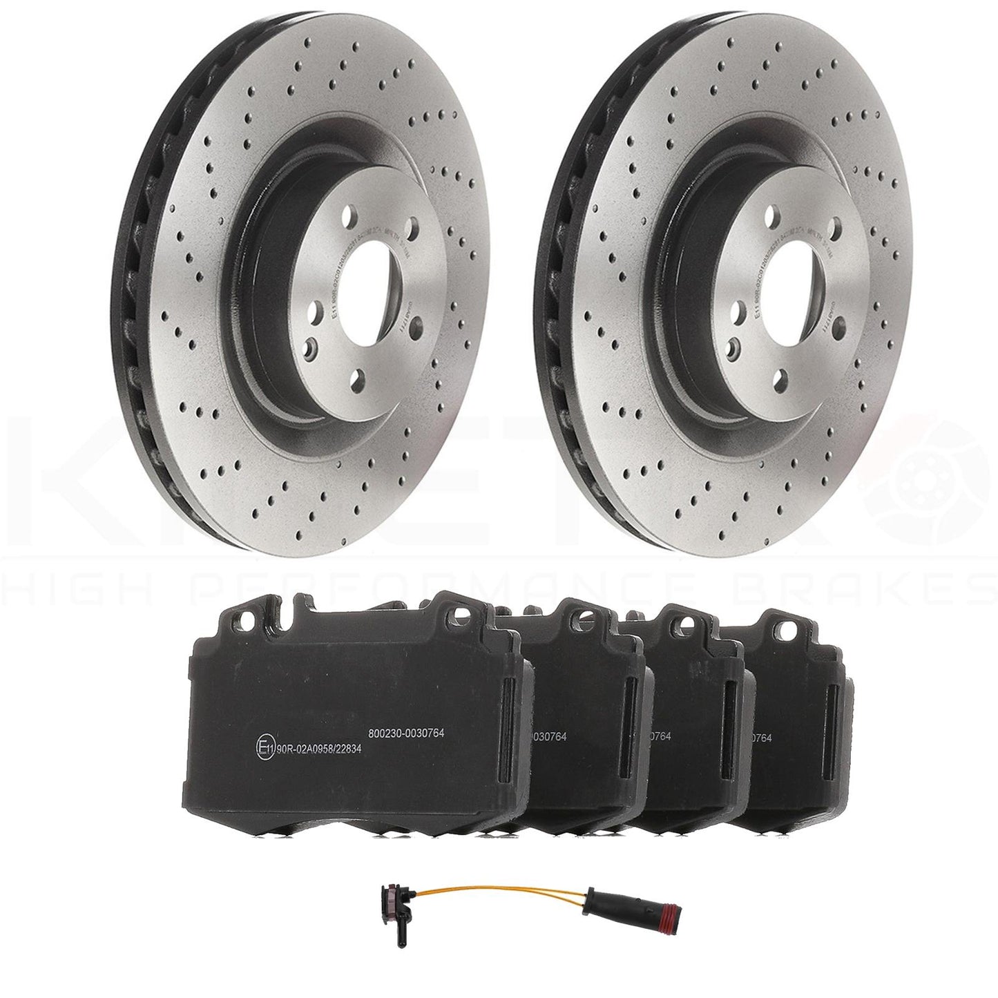 FOR MERCEDES S450 W221 AMG FRONT DRILLED HIGH CARBON BRAKE DISCS PADS WIRE 350mm