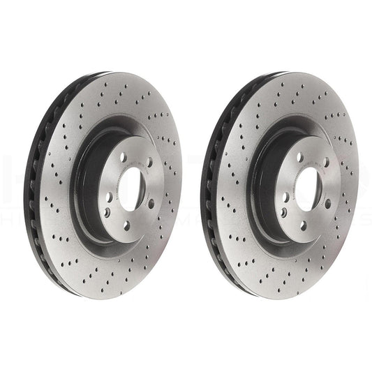 FOR MERCEDES S-CLASS W221 AMG FRONT DRILLED HIGH CARBON BRAKE DISCS PAIR 350mm
