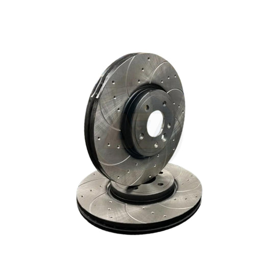 FOR JEEP WRANGLER (JK) 2.8 CRD 3.6 V6 3.8 DRILLED GROOVED FRONT BRAKE DISCS PAIR