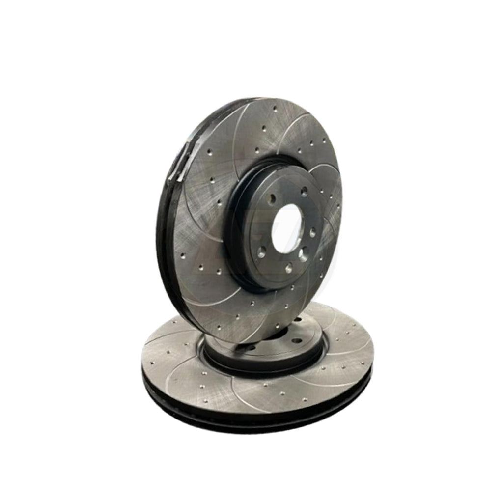FOR JEEP WRANGLER (JK) 2.8 CRD 3.6 V6 3.8 DRILLED GROOVED FRONT BRAKE DISCS PAIR