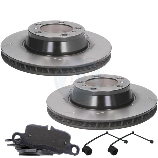 FOR PORSCHE PANAMERA 4.8 GTS REAR BRAKE DISCS APEC PADS SENSORS 330mm